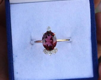 Handcrafted Garnet Ring - Unique Red Gemstone Statement Piece