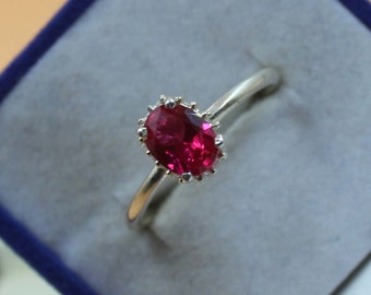 Red Ruby Ring, 925 Sterling Silver Ring, Oval Ruby Designer Ring, Birthday Gift, Promise Ring, Wedding Ring, Women Ring,Handmade Silver Ring