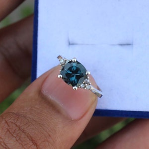 Gorgeous 100% Natural London Blue Topaz silver Ring / Handmade Ring / Silver Ring / 925 Sterling Silver / 7 MM Cushion Cut Gemstone Ring