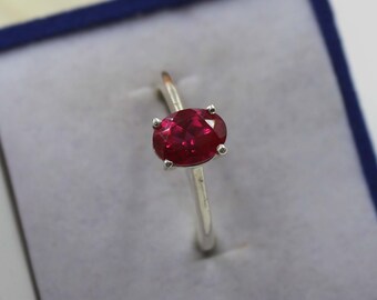 Ruby Ring Statement Ring 925 Silver Ring Women Ring Dainty Ring Oval Cut Stone Ring Gemstone Ring Wedding Jewelry Ring Unique Ring