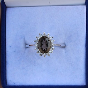 Smoky Quartz Gemstone Ring / 925 Sterling Silver Ring / Statement Ring / Anniversary Ring / Engagement Ring / Promise Ring / Gift For Women