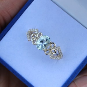Oval Aquamarine Ring: 925 Sterling Silver Birthstone Jewelry