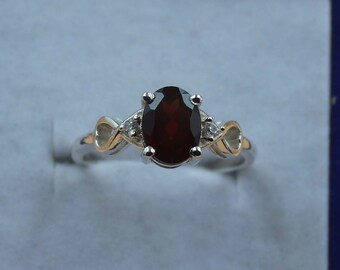 Natural Garnet Ring, 925 Solid Sterling Silver Ring, Silver Garnet Ring, Oval Garnet Ring, Rings for Women, Handmade Ring, Wedding Ring