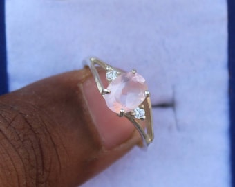 Elegant Rose Quartz Ring - Handmade Gemstone Jewelry