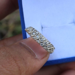 Zirkonia Ring: Sterling Silber Minimalist Eternity Band