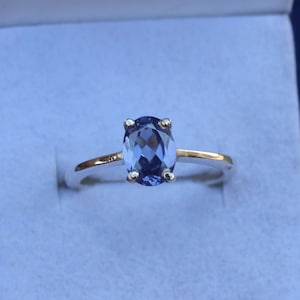Oval Cut Tanzanite Ring Vintage 925 Sterling Silver Blue Tanzanite Engagement Ring Tanzanite Anniversary Ring December Birthstone Gift