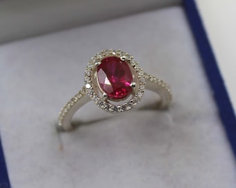 Red Ruby Ring, 925 Sterling Silver Ring, Oval Ruby Designer Ring, Birthday Gift, Promise Ring, Wedding Ring, Her Ring, Handmade Silver Ring
