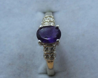 925 Sterling Silver Amethyst Ring, Purple Gemstone Ring, February Birthstone Ring, Handmade Ring, Oval Amethyst Designer Ring, Promise Ring