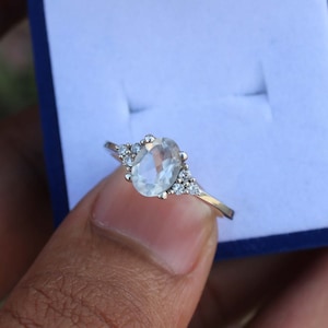 Natural White Topaz Gemstone Ring | 925 Sterling Silver Ring | Wedding Ring | Anniversary Ring | Promise Ring | Oval Cut Ring | Gift for Her