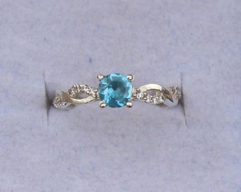 Handcrafted London Blue Topaz Ring - Unique Sterling Silver Design