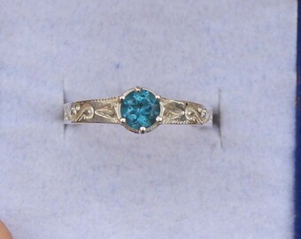London Blue Topaz Ring, Wedding Ring, 925 Sterling Silver Promise Ring, Engagement Ring, Silver Jewellery Ring, Anniversary Ring, Gift Her