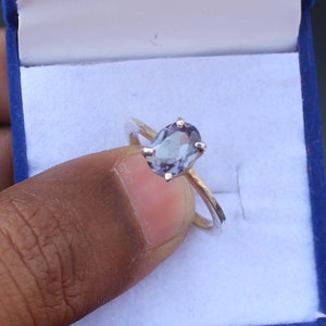 Oval Alexandrite Ring- 925 Sterling Silver Ring- Gemstone Engagement Ring For Women- Promise Ring- June Birthstone- Anniversary Gift For Her