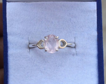 Rose Quartz Ring Rose Quartz Silver Ring 925 Sterling Silver Ring Gemstone Ring Handmade Rose Quartz Pink Statement Ring For Gift