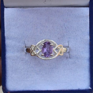Sterling Silver Amethyst Ring: Oval Gemstone, February Birthstone