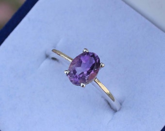 Amethyst Ring Amethyst Silberring 925 Sterling Silber Ring Edelstein Ring Handgemachter Amethyst Edelstein Handgemachter Amethyst Ring Für Frauen