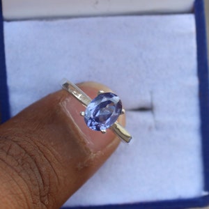 Handmade Oval Tanzanite Ring: Sterling Silver Engagement, December Birthstone