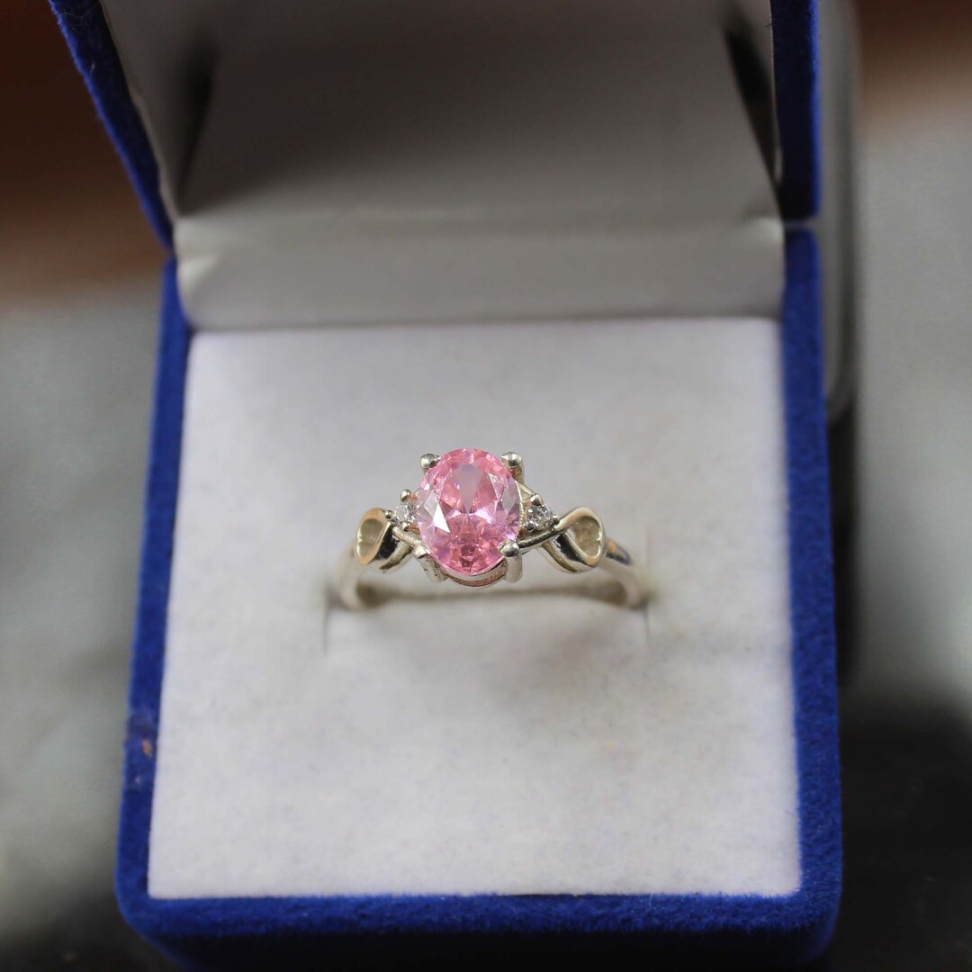 Lab Pink Sapphire Ring, 925 Sterling Silver Ring, Christmas Gift