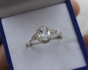 White Topaz Ring, White Topaz Silver Ring, White Topaz Sterling Silver Handmade Statement Ring, Natural White Topaz Oval Ring, Gift for Her