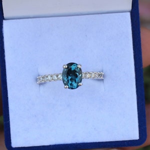 Natural London Blue Topaz Ring- 925 Sterling Silver Ring- Engagement Ring- December Birthstone- Anniversary Gift- Promise Ring- Gift For Her