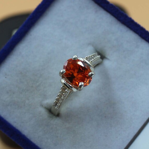 オレンジオーバルカットシルバーリング ピンクトパーズ オーバルカット ミル打ち シルバーSV925リング