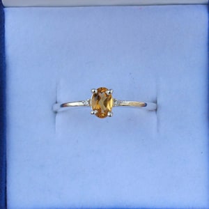 Natural Citrine Ring- 925 Sterling Silver Ring- Yellow Gemstone Ring- Wedding Ring- November Birthstone Ring- Anniversary Gift For Women