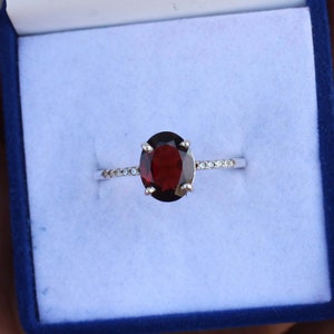 Beautiful Red Garnet Ring 925 Sterling Silver Ring Handmade Jewelry Ring Engagement Ring Anniversary Ring Party Wear Ring Gift For Her