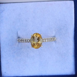 natural citrine ring oval cut Stone ring November Birthstone Ring 925 sterling silver Ring engagement ring yellow gemstone ring