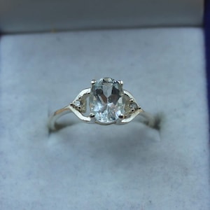 Oval Aquamarine Ring: Sterling Silver Gemstone, March Birthstone