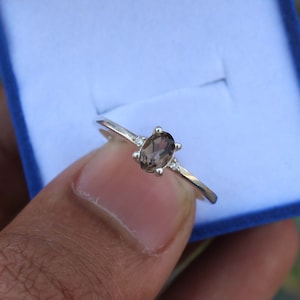 Natural Smokey Quartz Ring-Handmade Silver Ring-925 Sterling Silver Ring-Designer Ring-Promise Ring-Valentine’s Day Gift