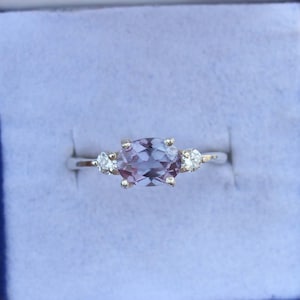 Oval Alexandrite Sterling Silver Ring: June Birthstone Promise Ring
