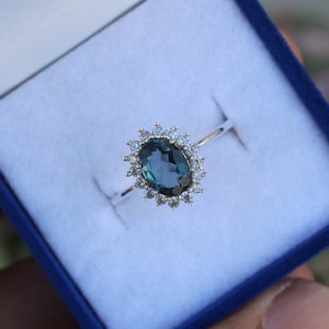 Oval London Blue Topaz Ring: Sterling Silver December Birthstone