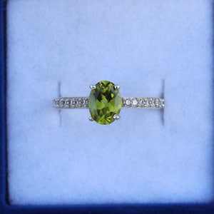 Oval Peridot Ring: Handmade Sterling Silver August Birthstone
