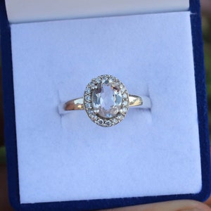 925 Sterling Silver Ring Natural White Topaz Ring April Birthstone Ring Statement Ring Wedding Ring Anniversary Ring Gift For Women