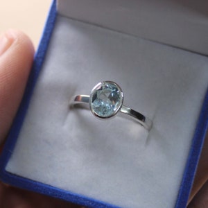 Dazzling Aquamarine Ring/Oval Cut Aquamarine/March Birthstone Ring/925 Sterling Silver Ring/Aquamarine Promise Ring/Anniversary Gift For Her