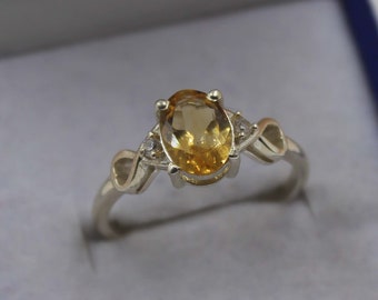 Citrine Ring, 925 Sterling Silver Ring, Oval Ring, Gemstone Ring, Oval Ring, Statement Ring, Handmade Ring, Women Ring, Yellow Citrine Ring