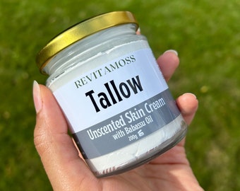 Tallow, Grass-Fed, Halal Tallow, Whipped & 100% Natural for all uses (200g) - Unscented + Lavender, Rose, Sweet Orange