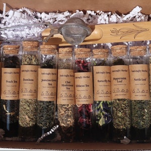 10 Loose Leaf Tea Sampler Gift Set, Birthday Gift Box, Mom, Sister, Gift for Her, Sister, Herbal Tea, Tea Lover Gift, Fall Gift Set
