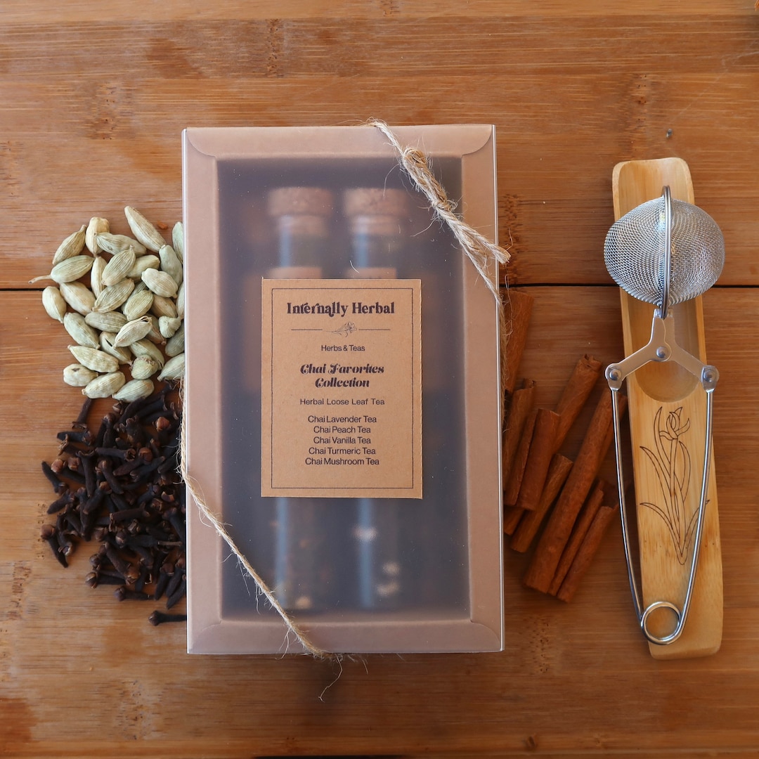 Chai Tea Set 5 Chai Tea Blends Lavender, Peach, Vanilla, Turmeric