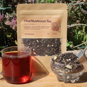 Chai Pilz Tee Mischung | Chai 4 Pilz Tee | 4 Pilze Löwenmähne, Reishi, Truthahn Schwanz, Cordycep | Chai Teemischung