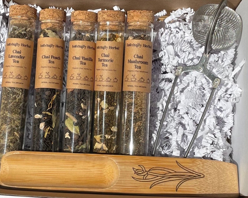 Chai Tea Set 5 Chai Tea Blends Lavender Peach Vanilla Etsy