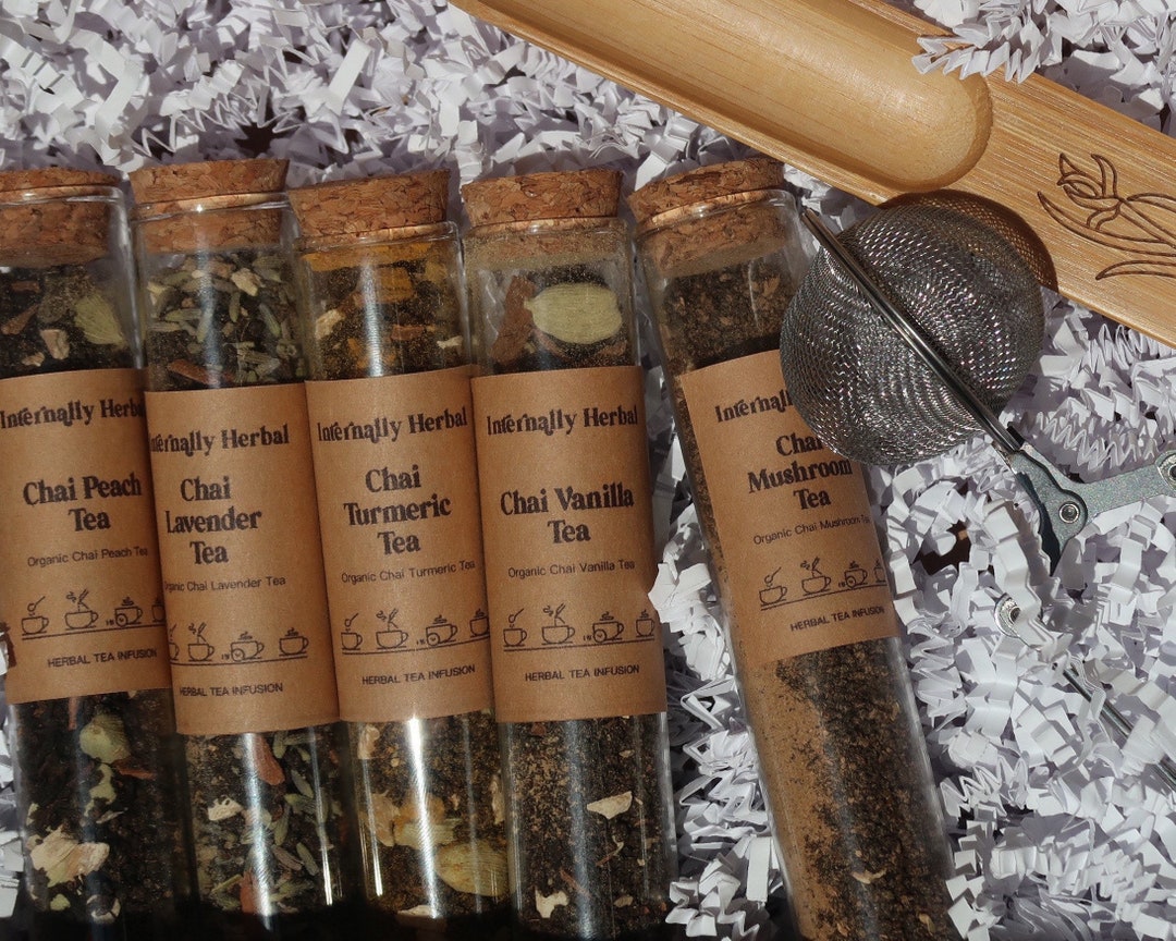 Chai Tea Set 5 Chai Tea Blends Lavender Peach Vanilla Etsy