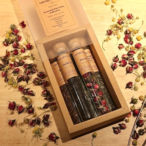 Organic Tea Gift Set | 5 Loose Leaf Organic Herbal Tea Sampler | Tea Lovers Herbal Tea Selection, Tea Gift Favor