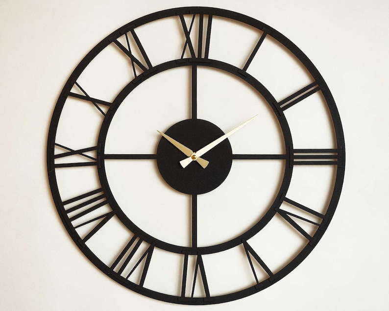 19 Metal Wall Clock With Roman Numerals Clocks for Wall - Etsy