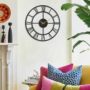 19" Metal Wall Clock With Roman Numerals, Clocks for Wall Vintage ...