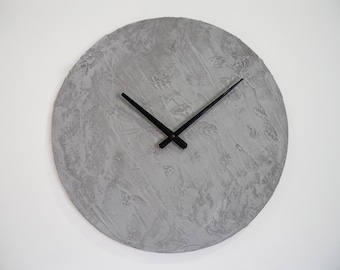 Unieke wandklok, getextureerde stille metalen wandklok, moderne grijze wandklok, klokken voor muur, woonkamer decor, Wanduhr, Horloge Murale