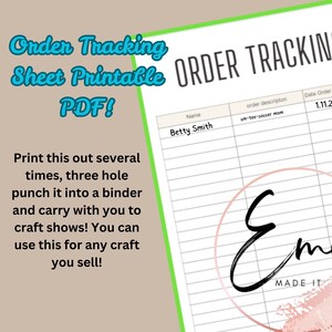 Printable Order Tracker, Order Log, Instant Digital Download, US Letter Size and A4