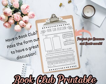 Domande di discussione del club del libro per una riunione del club di lettura stampabili per aiutarti a facilitare una serata per donne del club del libro, Domande stampabili