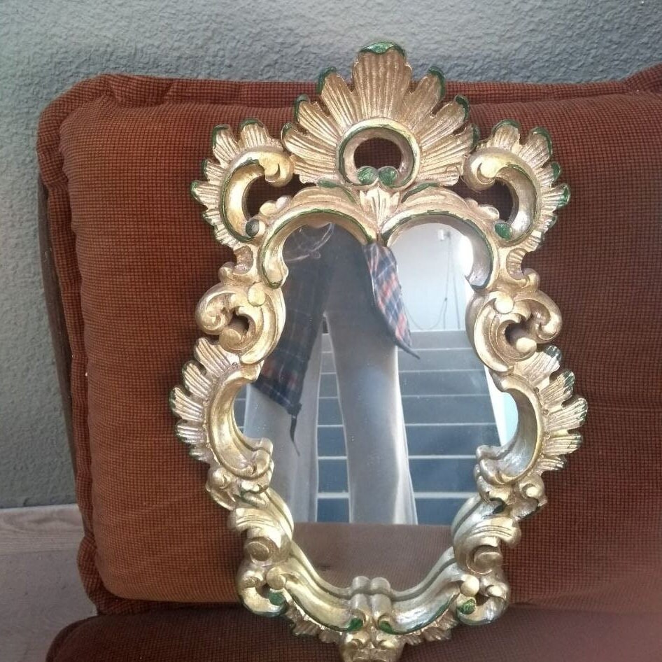 Golden Wall Mirror / Vintage / Mirror Decoration / Handmade - Etsy UK