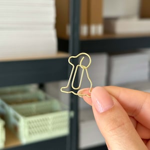 Golden paper clips dog | 5 Pieces | Metal Paper Clip | Binder Clips | Office Supplies | Stationery
