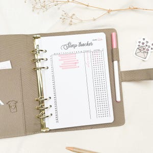 Ringbandinzetstukken | A5 slaapdagboek | Handgeschilderde enkele pagina | Journaling Tracker | 100% gerecycled papier | Kalenderinzetstukken voor tijdschriften
